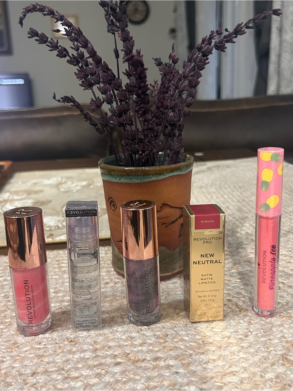 Revolution Metallic & Satin Lip Collection in Pink, Rose, Clear